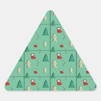 Christmas paper cut Triangle Sticker