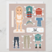 Christmas Paper Doll Blonde Girl Winter Outfits (Front)