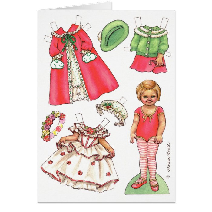 Christmas paper doll card