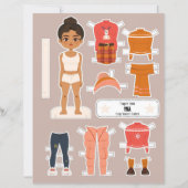 Christmas Paper Doll Latina Girl Winter Outfits (Front)