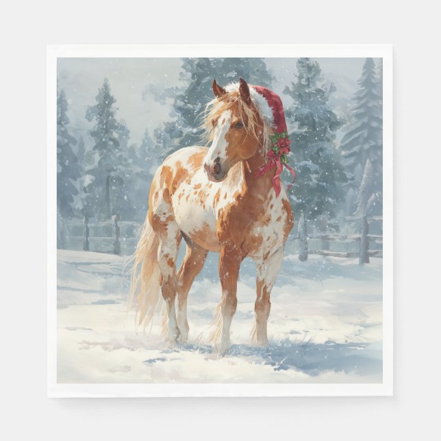 Christmas Paper Napkin/Beautiful Appalossa Horse  Napkins (Front)