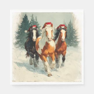 Christmas Paper Napkin/Beautiful Galloping Horses  Napkins