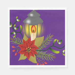 Christmas Paper Napkins, Christmas Candle Napkins