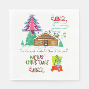 Christmas Paper Napkins, Cleaning Lady Napkins
