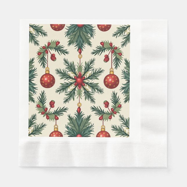Christmas Paper Napkins, Coined Luncheon Napkins (Front)
