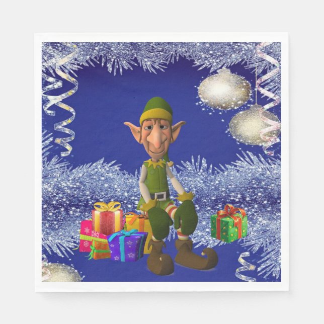 Christmas Paper Napkins, Elf Napkins (Front)