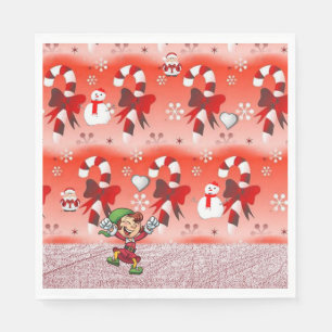 Christmas Paper Napkins, Elf Napkins
