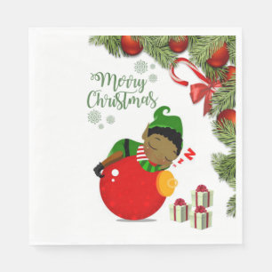 Christmas Paper Napkins, Elf Napkins