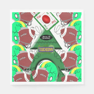Christmas Paper Napkins, Football Sports Napkins
