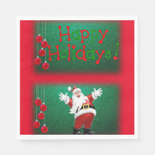 Christmas Paper Napkins, Happy Holidays Napkins