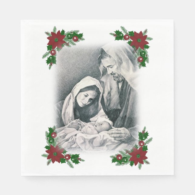 Christmas Paper Napkins, Jesus Christ Napkins (Front)