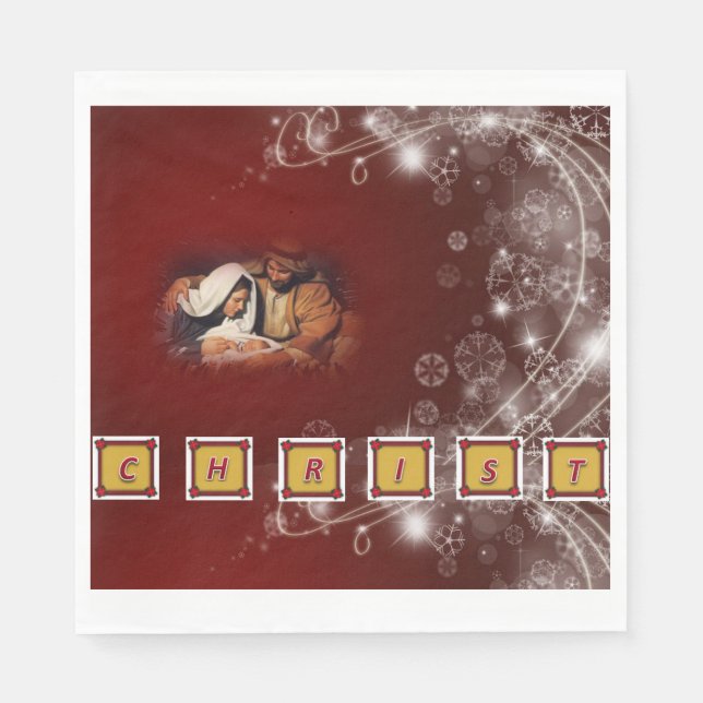 Christmas Paper Napkins, Jesus Christ Napkins (Front)
