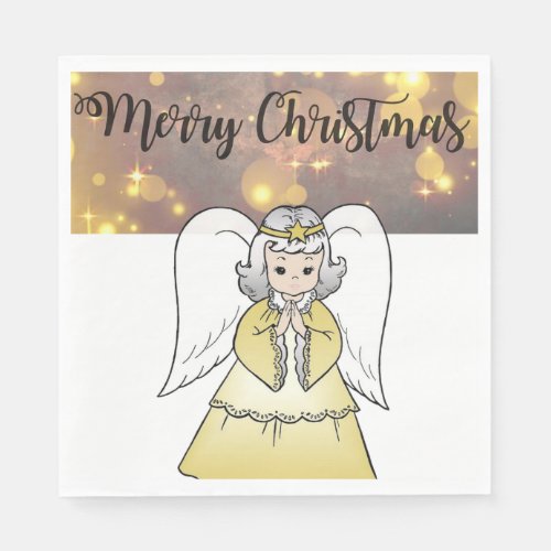 Christmas Paper Napkins Merry Christmas Angel Napkins