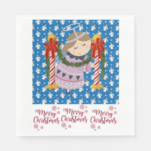 Christmas Paper Napkins Merry Christmas Angel Napkins