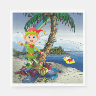 Christmas Paper Napkins, Merry Christmas, Beach Napkins