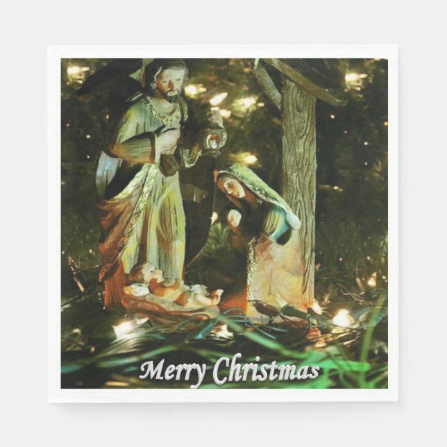 Christmas Paper Napkins, Merry Christmas, JESUS Napkins (Front)