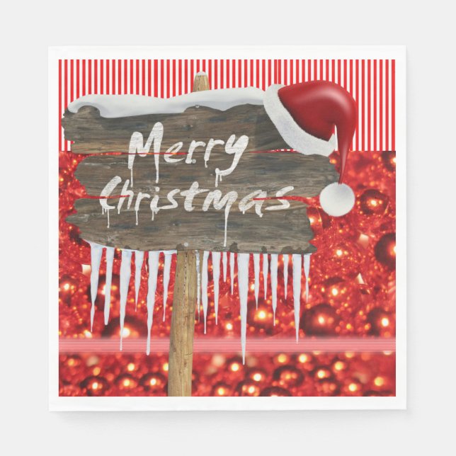 Christmas Paper Napkins, Merry Christmas Napkins (Front)