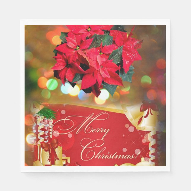 Christmas Paper Napkins, Merry Christmas Napkins (Front)