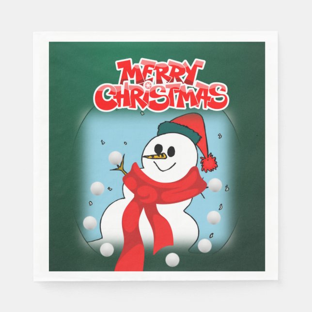 Christmas Paper Napkins, Merry Christmas Napkins (Front)