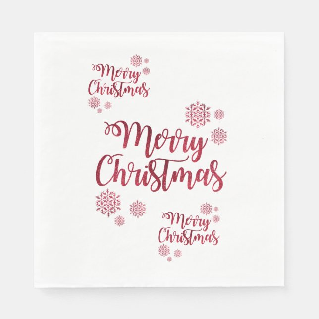 Christmas Paper Napkins, Merry Christmas Napkins (Front)