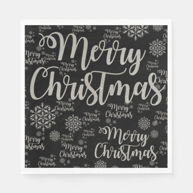 Christmas Paper Napkins, Merry Christmas Napkins (Front)