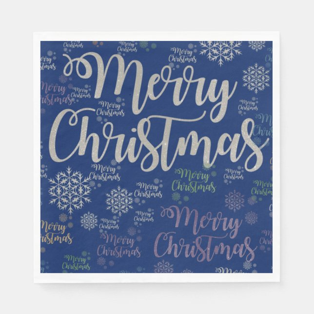 Christmas Paper Napkins, Merry Christmas Napkins (Front)