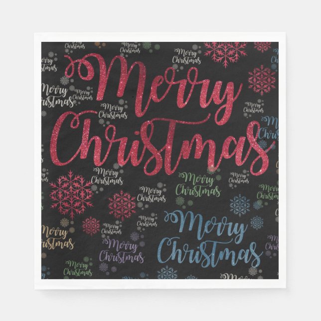 Christmas Paper Napkins, Merry Christmas Napkins (Front)