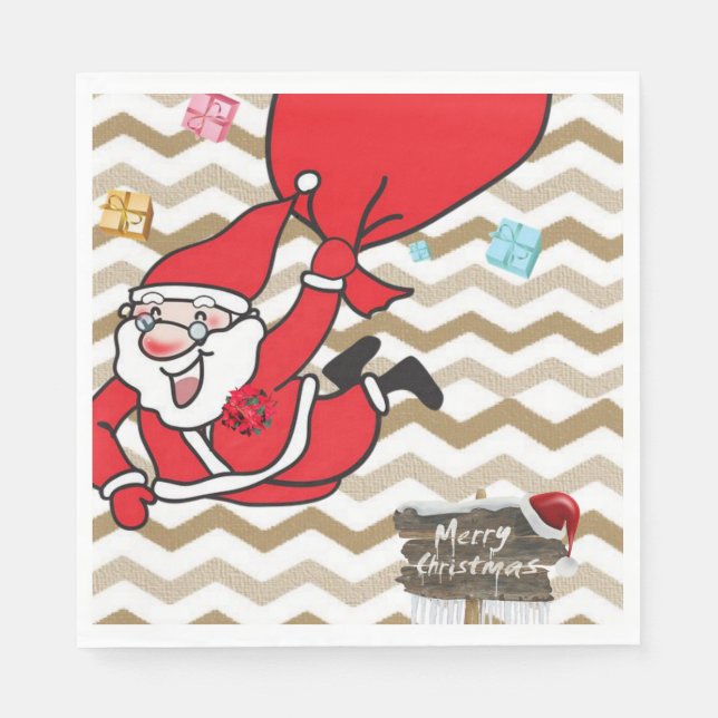 Christmas Paper Napkins, Merry Christmas Napkins (Front)