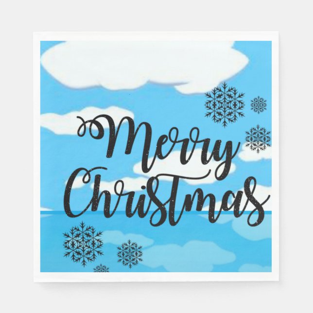 Christmas Paper Napkins, Merry Christmas Napkins (Front)
