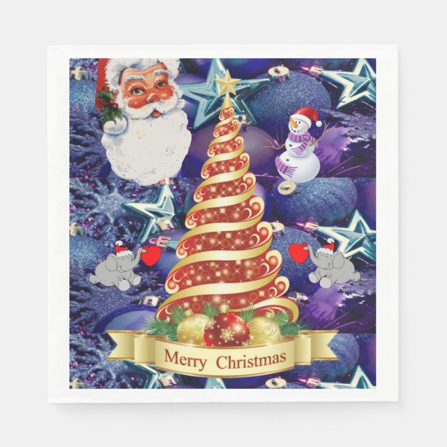 Christmas Paper Napkins, Merry Christmas Napkins (Front)