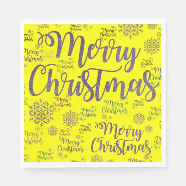 Christmas Paper Napkins, Merry Christmas Napkins (Front)