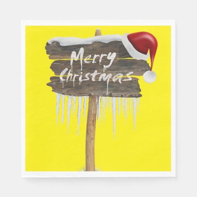 Christmas Paper Napkins, Merry Christmas Napkins (Front)