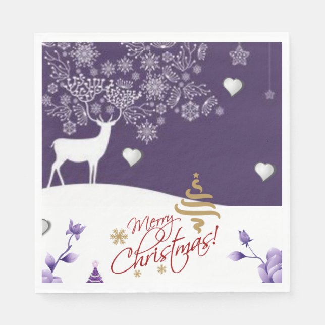 Christmas Paper Napkins, Merry Christmas Napkins (Front)