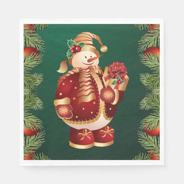 Christmas Paper Napkins, Merry Christmas Napkins (Front)
