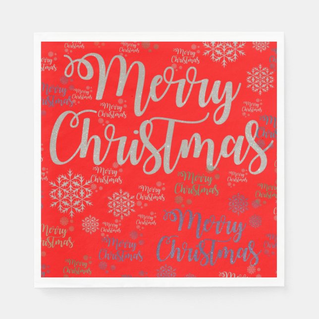 Christmas Paper Napkins, Merry Christmas Napkins (Front)