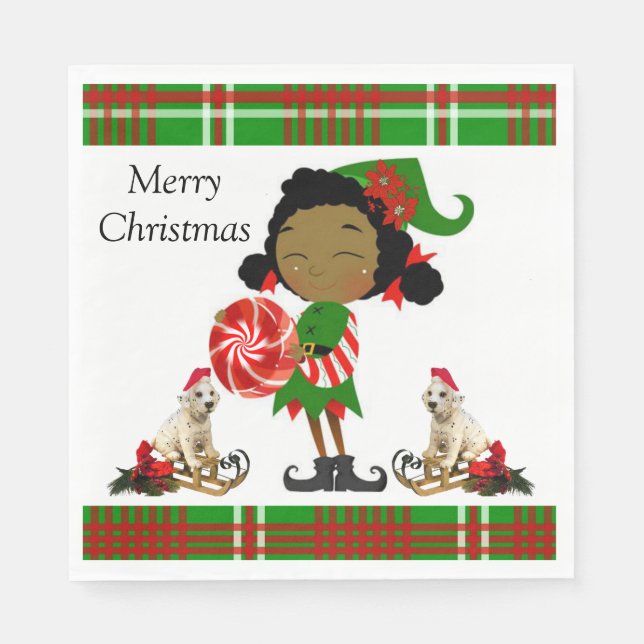 Christmas Paper Napkins, Merry Christmas Napkins (Front)