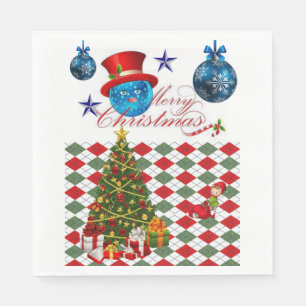 Christmas Paper Napkins, Merry Christmas Napkins