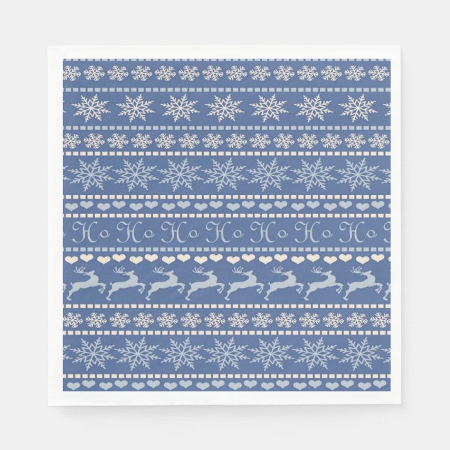 Christmas Paper Napkins, Merry Christmas Reindeer Napkins (Front)