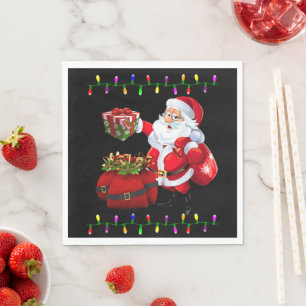 Christmas Paper Napkins, Merry Christmas Santa Napkins