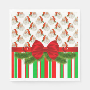 Christmas Paper Napkins, Merry Christmas Santa Napkins