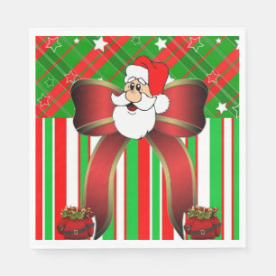 Christmas Paper Napkins, Merry Christmas Santa Napkins