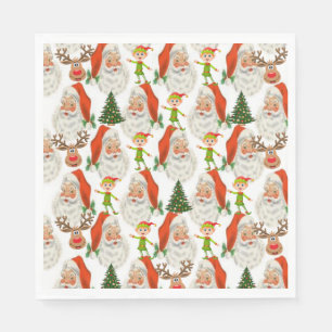 Christmas Paper Napkins, Merry Christmas, Santa Napkins