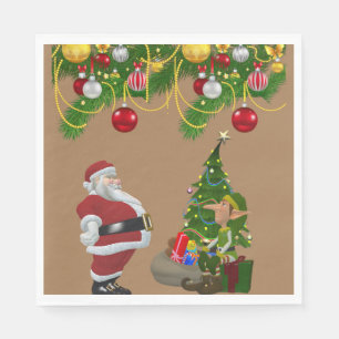 Christmas Paper Napkins, Merry Christmas, Santa Napkins