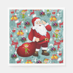 Christmas Paper Napkins, Merry Christmas, Santa Napkins