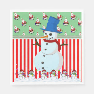 Christmas Paper Napkins, Merry Christmas, Snowman Napkins