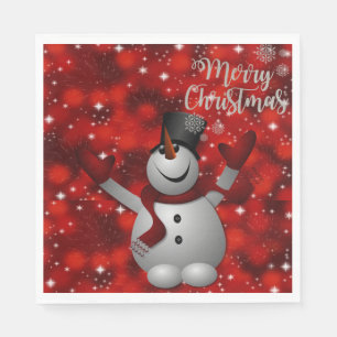 Christmas Paper Napkins, Merry Christmas, Snowman Napkins