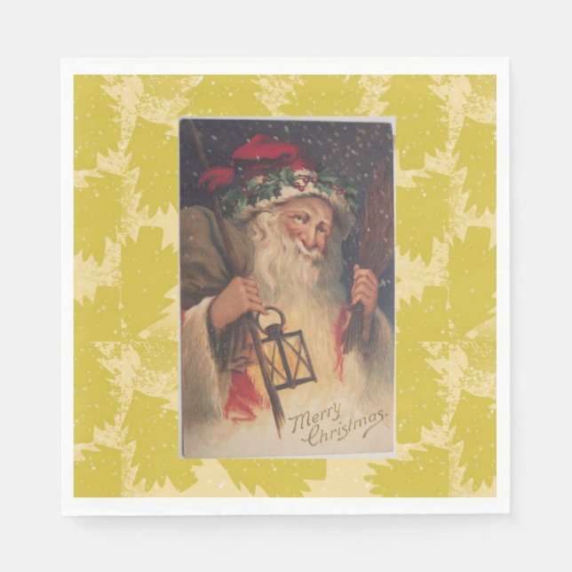 Christmas Paper Napkins, Merry Christmas, Vintage Napkins (Front)