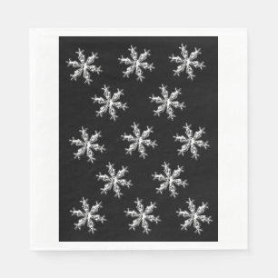 Christmas Paper Napkins, Merry Snowflakes Napkins
