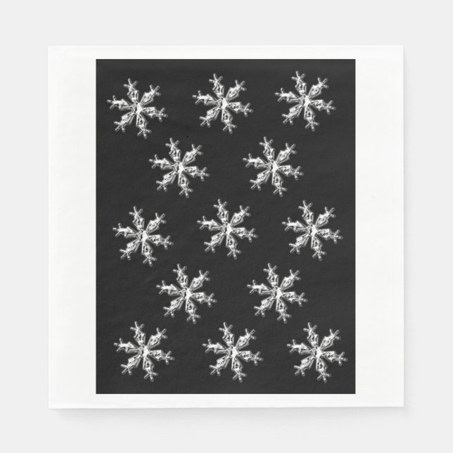 Christmas Paper Napkins, Merry Snowflakes  Napkins (Front)