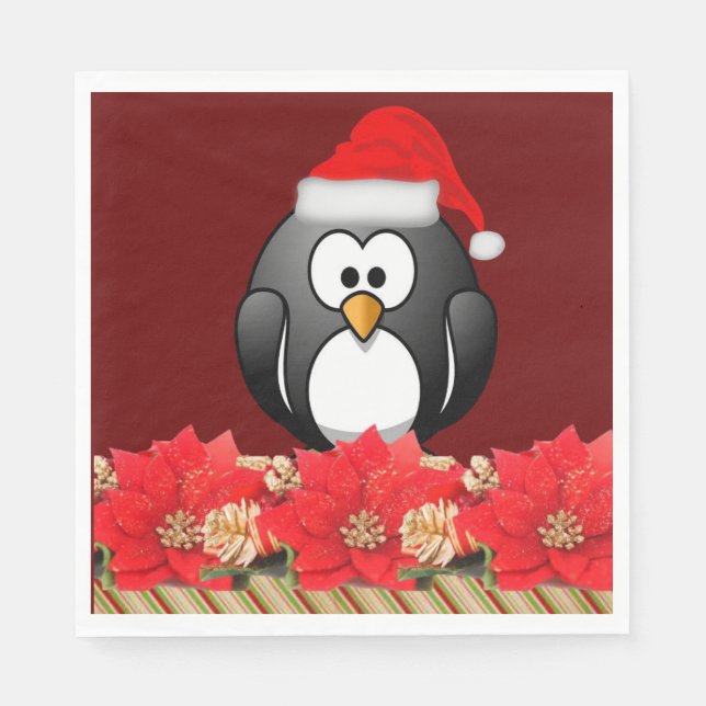 Christmas Paper Napkins, Penguin Napkins (Front)